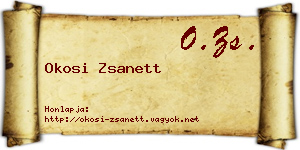 Okosi Zsanett névjegykártya